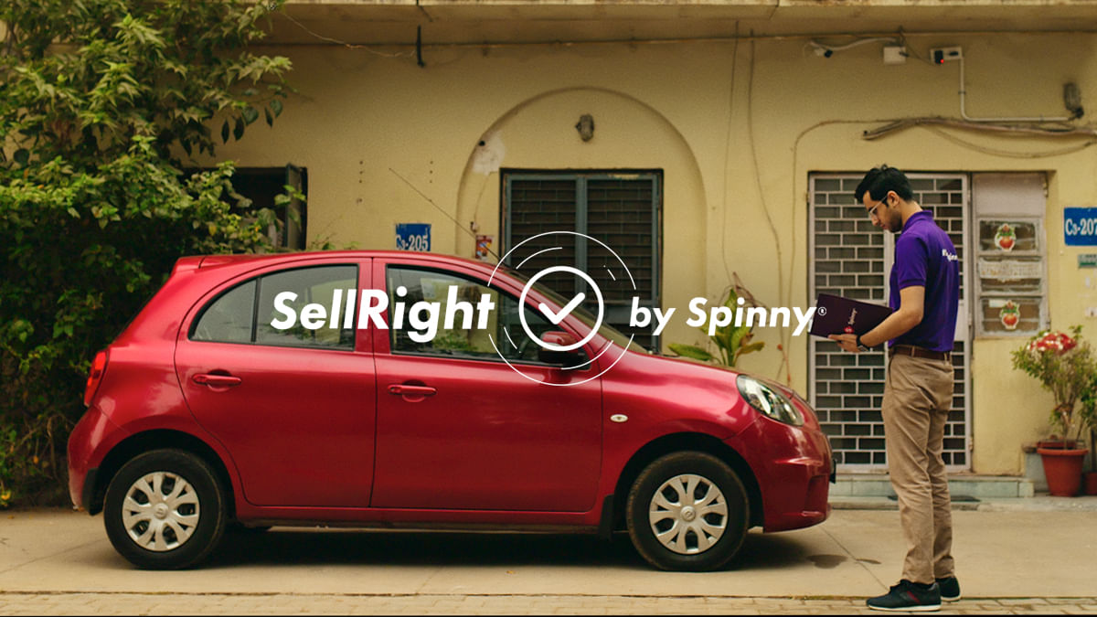 Infographic showing step-by-step guide on how to sell your used car online safely in India