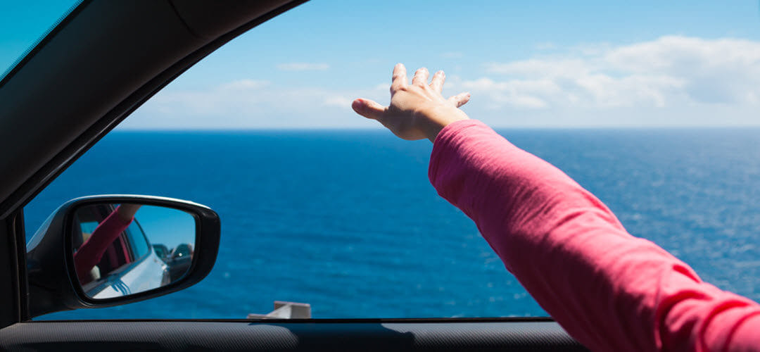 Open Window with hand out