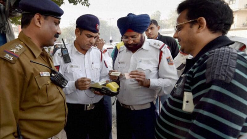 police traffic puc challan